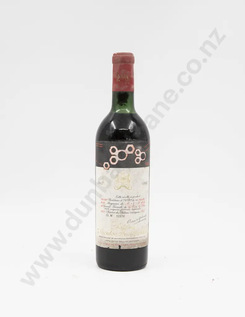 1 Bottle French 1967 Chateau Mouton Rothschild Pauillac Image 1++