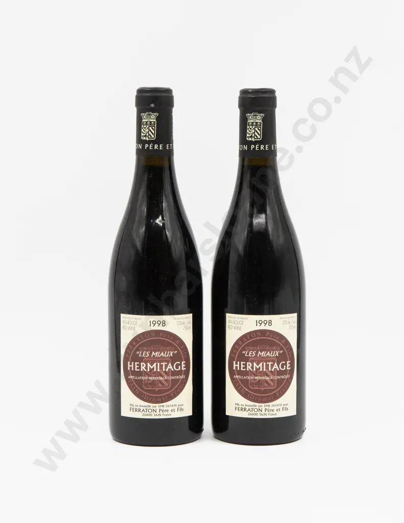 2 Bottles French 1998 Ferraton Pere & Fils Hermitage Les Miaux Image 1++