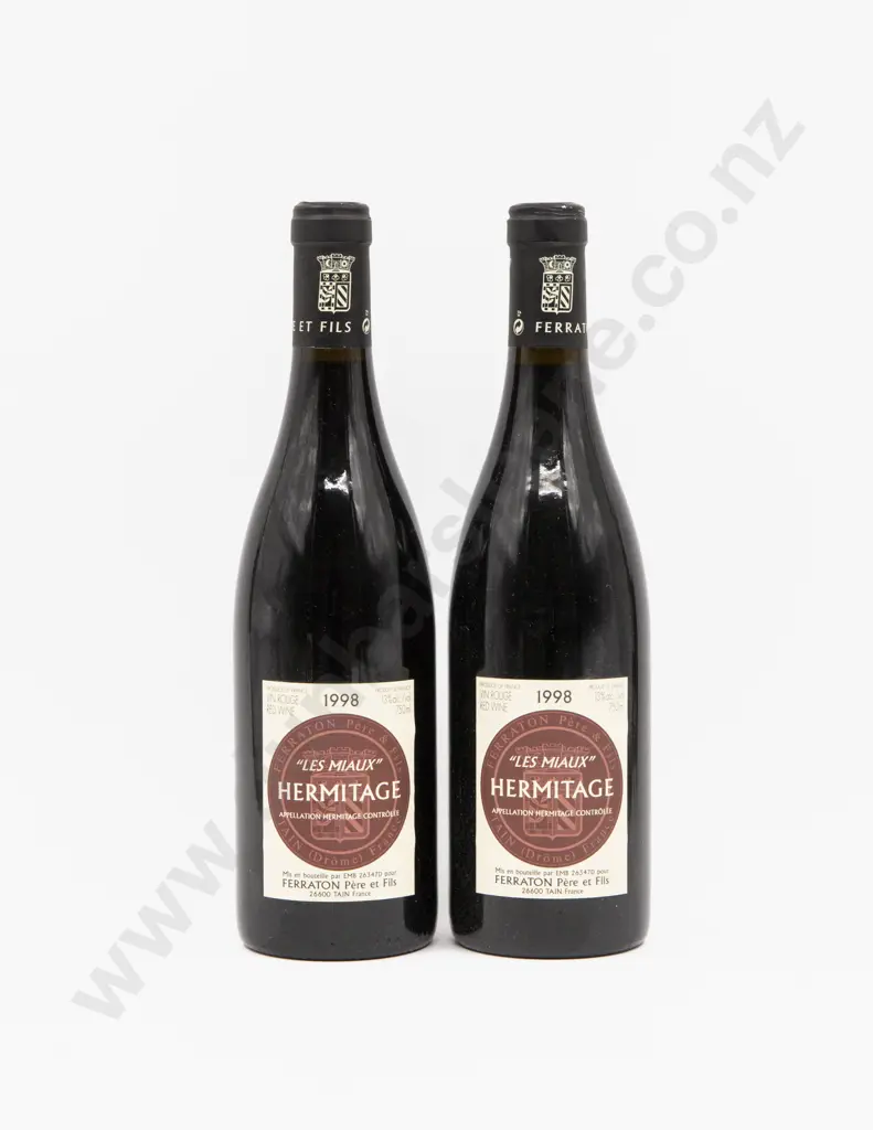 2 Bottles French 1998 Ferraton Pere & Fils Hermitage Les Miaux Image 1++