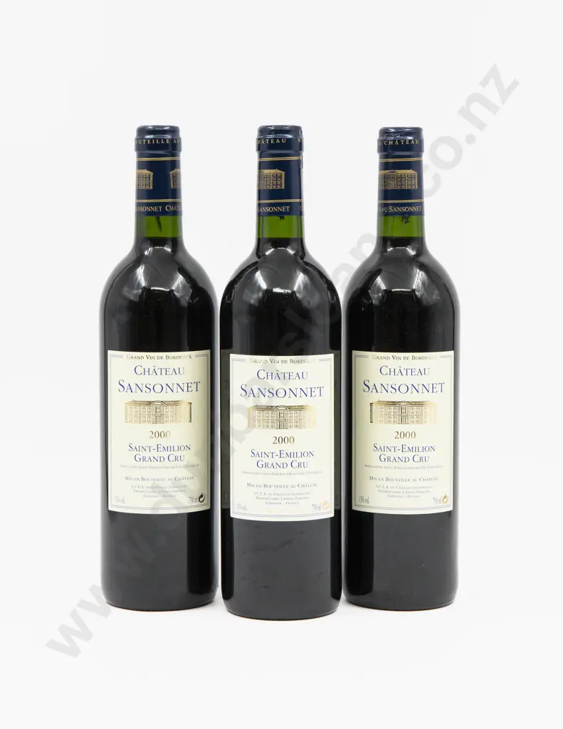 3 Bottles French 2000 Chateau Sansonnet Saint-Emilion Grand Cru Image 1++