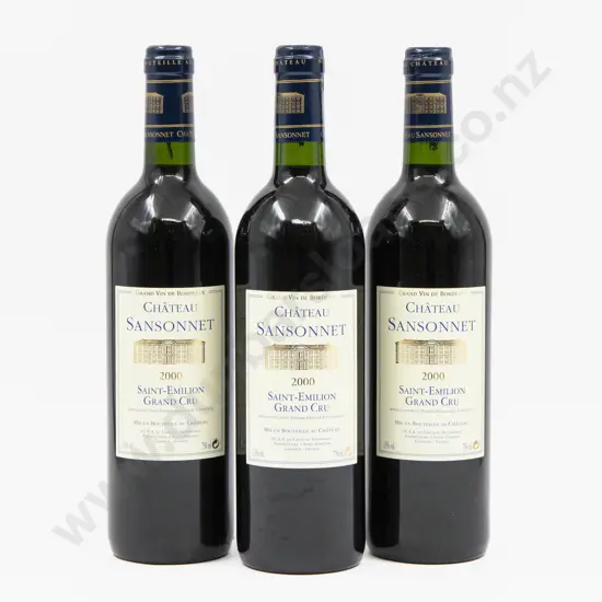 3 Bottles French 2000 Chateau Sansonnet Saint-Emilion Grand Cru