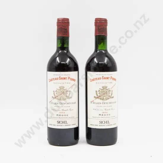 2 Bottles French 1973 Chateau Saint Pierre St Julien -Beychevelle Medoc
