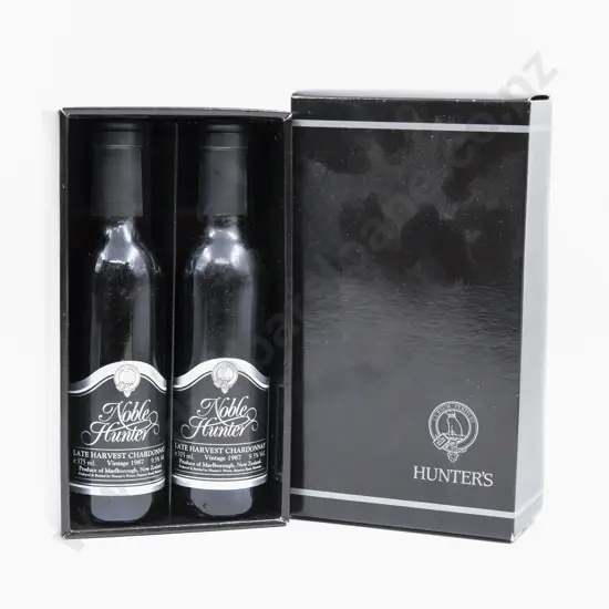 2 Bottles NZ 1987 Noble Hunter Late Harvest Chardonnay 375ml Boxed