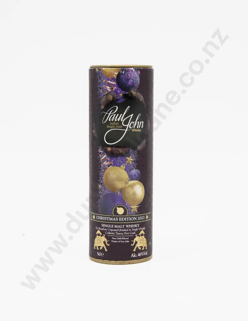 1 bottle 2023 Paul John Indian Single Malt Whisky Christmas Edition 46% 750ml Image 1++