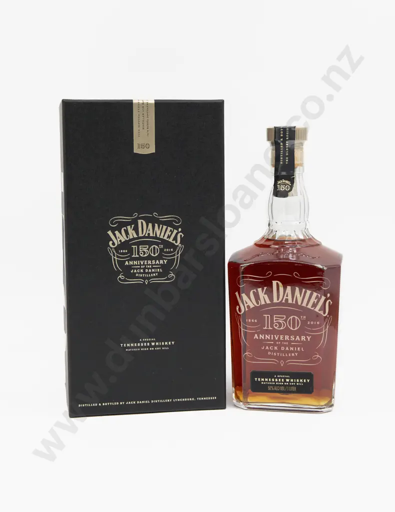 1 bottle Jack Daniels '150th ANNIVERSARY' Tennessee Whisky 1 Litre 50% in special 150th Anniv presentation box Image 1++