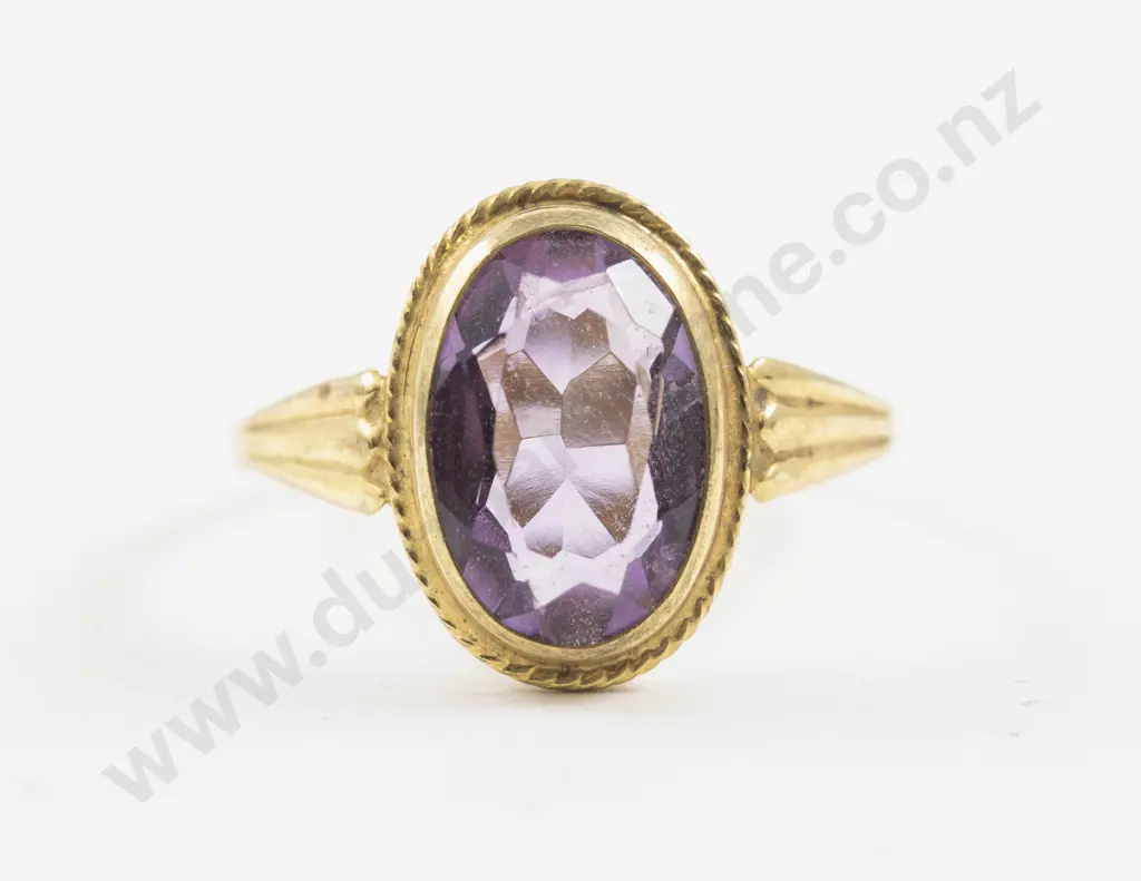 8ct Single Stone Amethyst Ring Image 1++