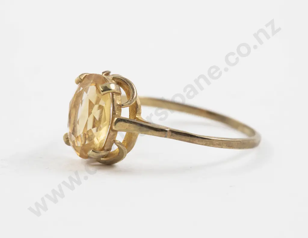 8ct Single Stone Citrine Ring Image 1++