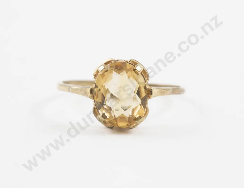8ct Single Stone Citrine Ring Image 1++