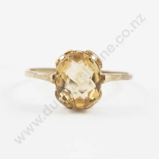 8ct Single Stone Citrine Ring