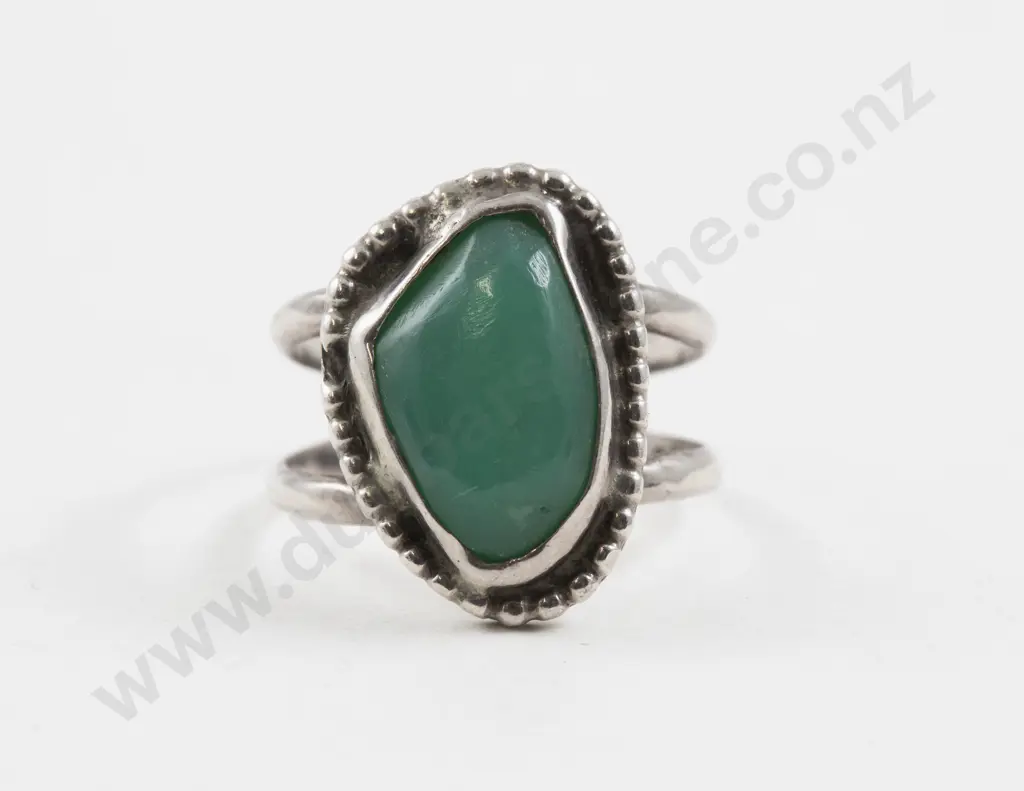 S/S Single Stone Green Gemstone Ring Image 1++