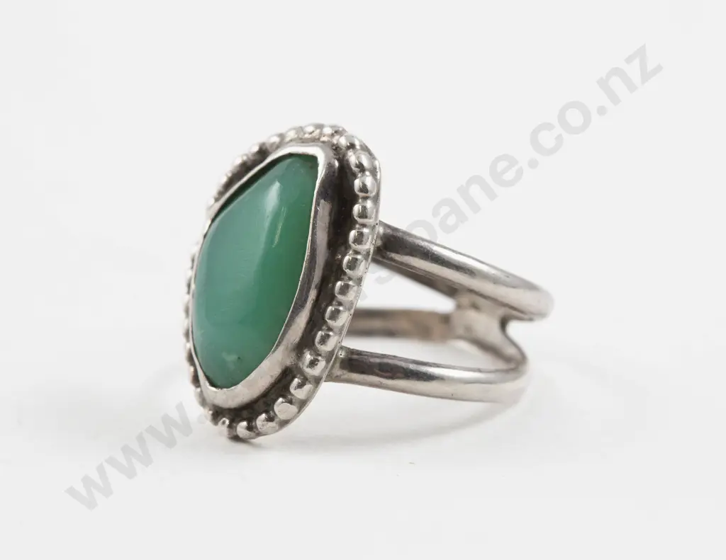 S/S Single Stone Green Gemstone Ring Image 1++