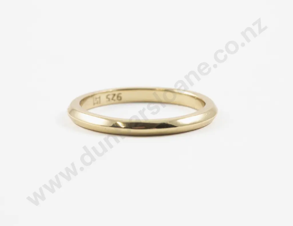 .925 Silver Gilt Plain Band Ring Image 1++