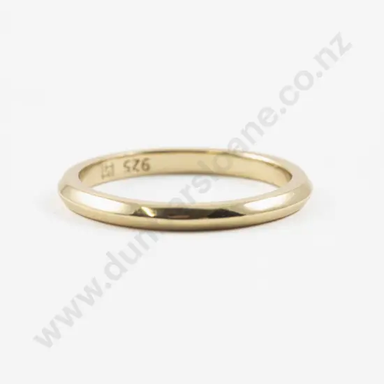 .925 Silver Gilt Plain Band Ring