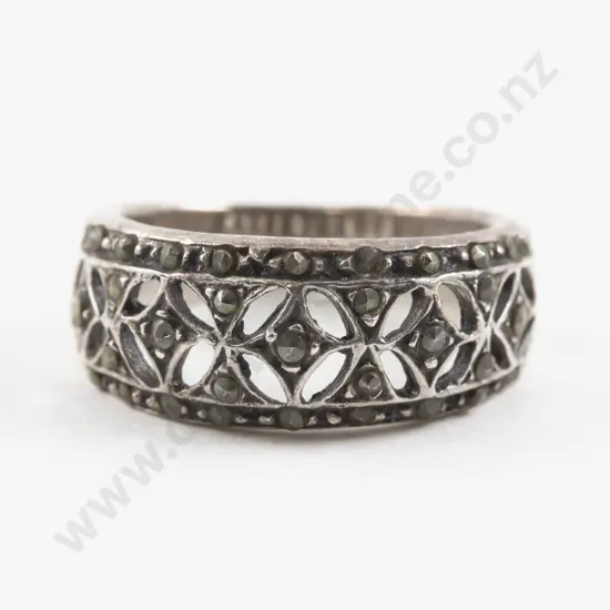 S/S and Marcasite Band Ring