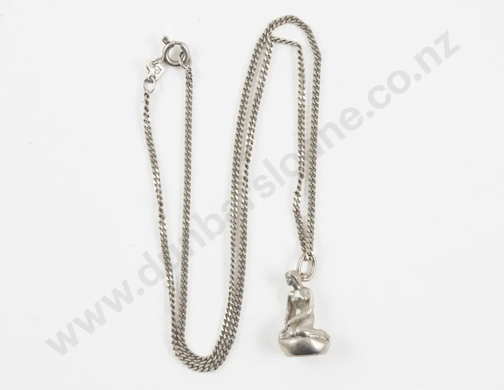 S/S 'Little Mermaid' Pendant on S/S Neck Chain Image 1++
