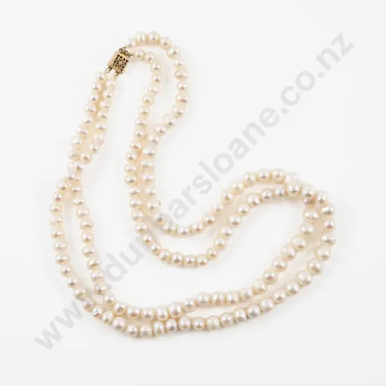 Double Strand Graduated Fresh Water Pearl Necklace
