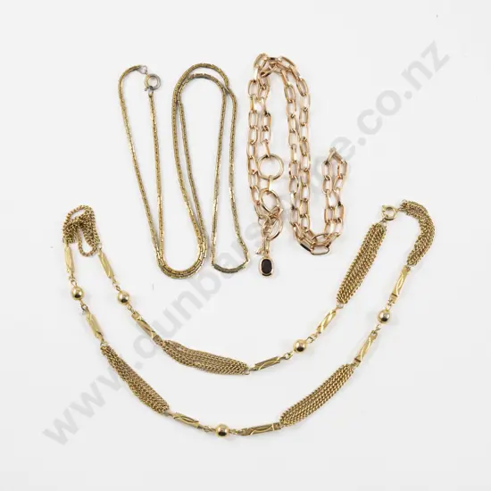 Collection of Gold Plated Fancy Neck Chains