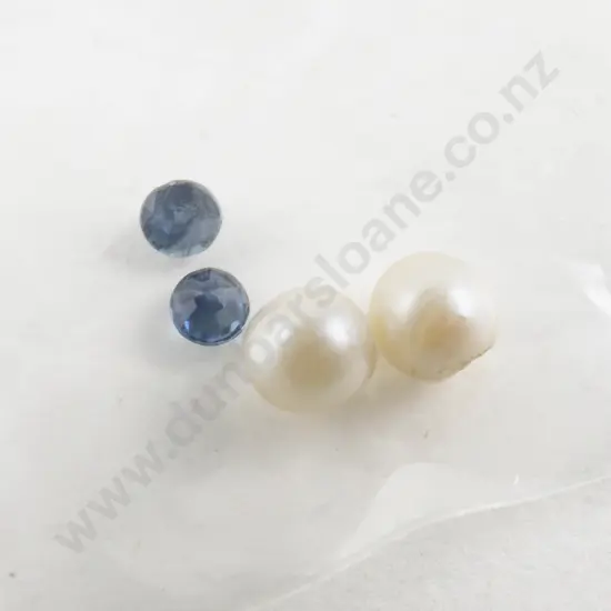 Two Unmounted Sapphires and Two Pearls