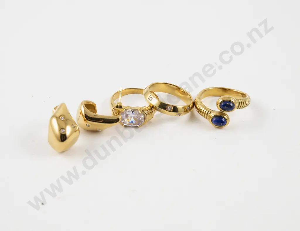 Collection of Assorted Gold Plated Cubic Zirconia and Lapis Costume Jewellery Image 1++