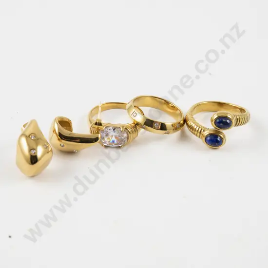 Collection of Assorted Gold Plated Cubic Zirconia and Lapis Costume Jewellery