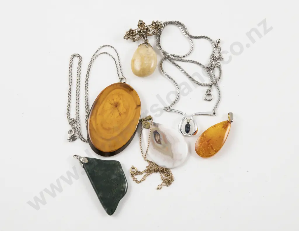 Wooden Pendant on S/S Neck Chain with Collection of Assorted Costume Jewellery Image 1++