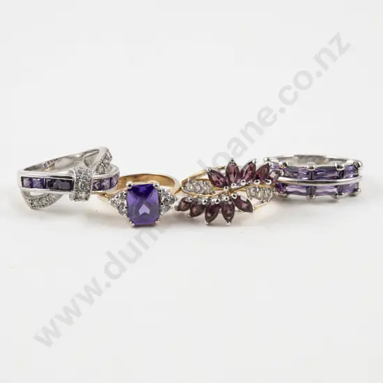 Collection of Costume Jewellery Gem Set Dress Rings
