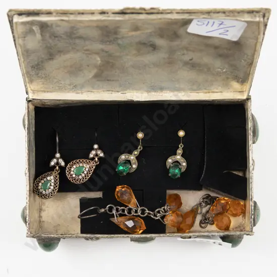 Three Pairs of Vintage Pendant Drop Earrings in Jewellery Box