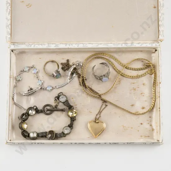 Gold Plated Heart Shaped Photo Locket Pendant with Assorted Costume Jewellery
