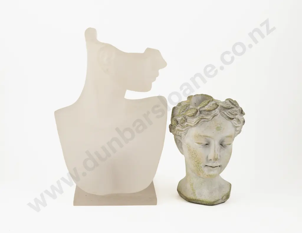 Frosted Glass Jewellery Display Bust with Other Image 1++