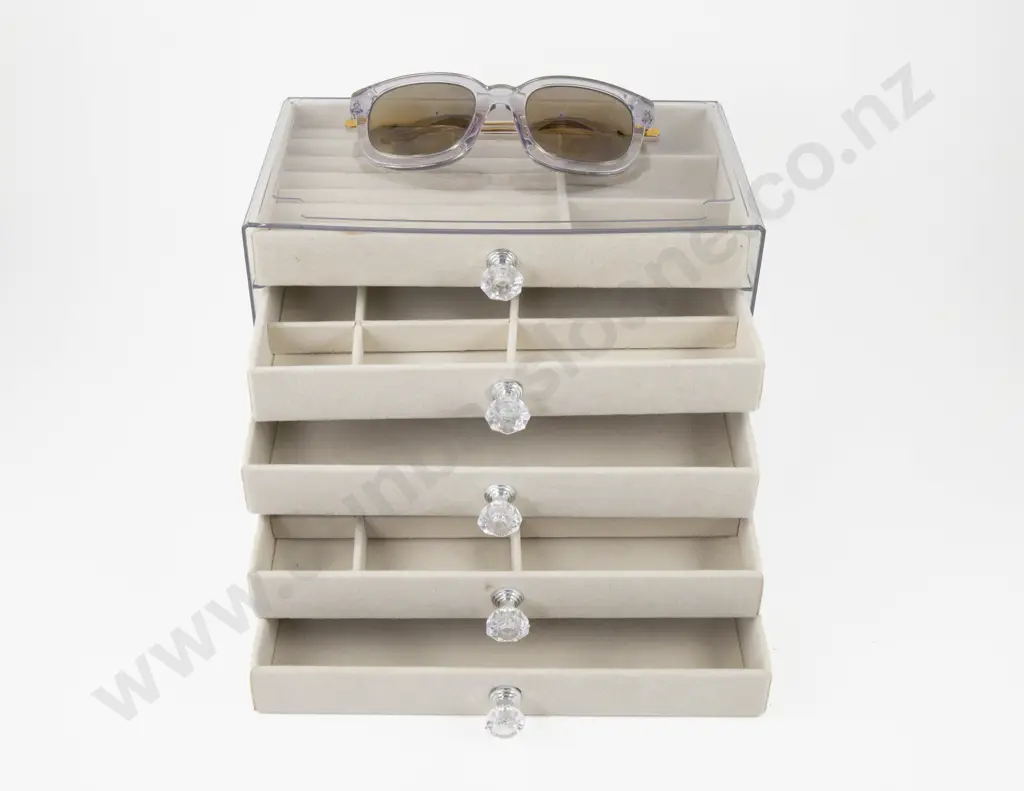 Five Drawer Jewellery Box with Trelise Cooper Sunglasses and Others Image 1++