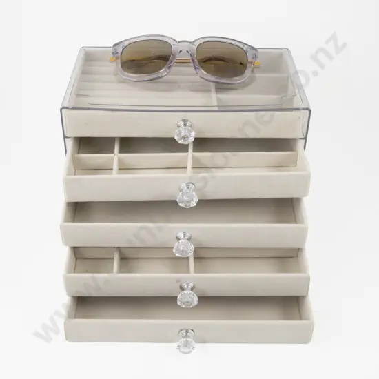 Five Drawer Jewellery Box with Trelise Cooper Sunglasses and Others