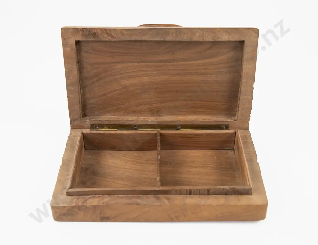 Carved Wooden Jewellery Box Image 1++