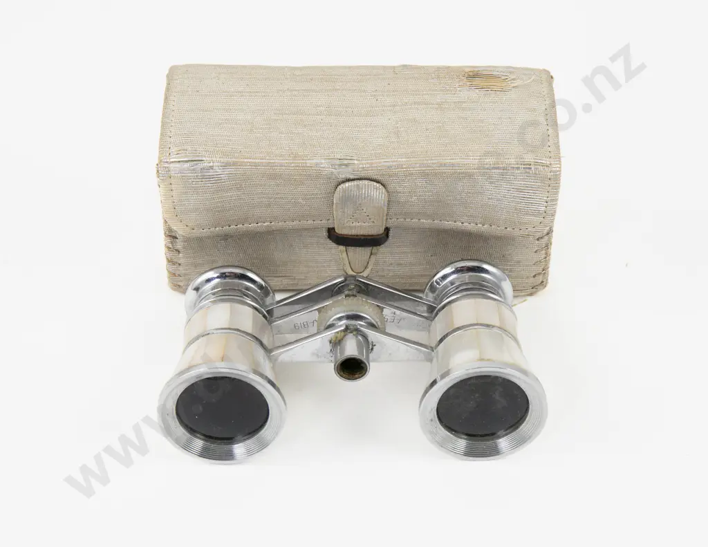 Cased MOP and Chrome Plated Opera Glasses with One Bottle Opener Image 1++
