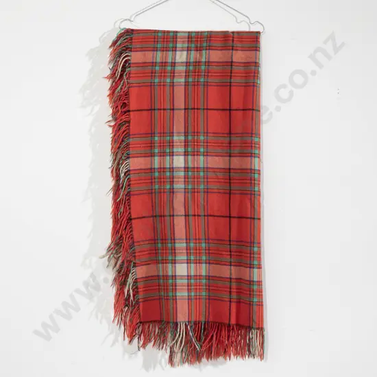 Vintage Woollen Tartan Shawl/Scarf