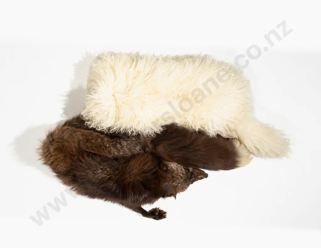 Fur Fox Shawl with Other Sheep Wool Shawl Image 1++