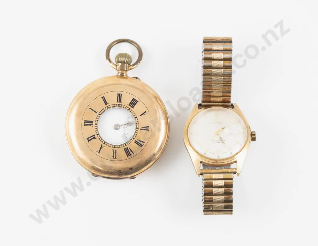 Vintage Gold Plated Oris Wristwatch and Pocket Watch Image 1++