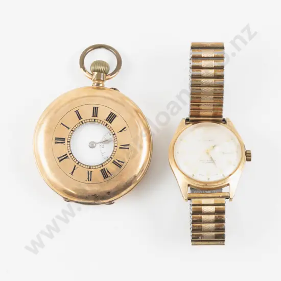 Vintage Gold Plated Oris Wristwatch and Pocket Watch
