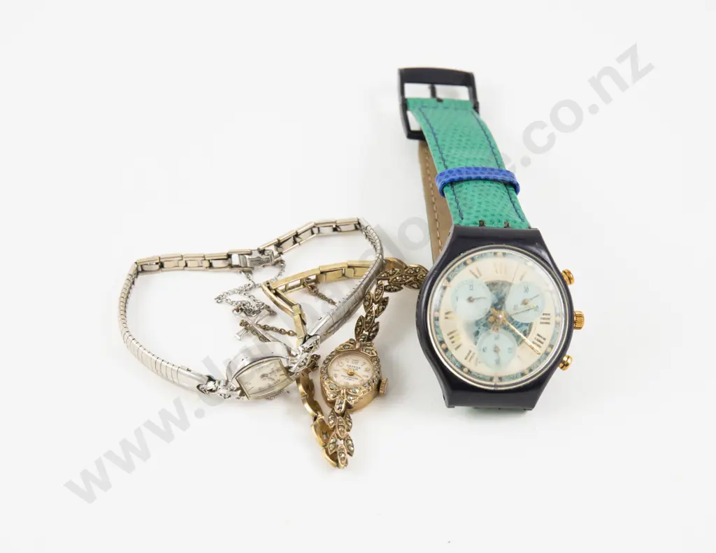 Two Marcasite Ladies Wrist Watches with Other Image 1++