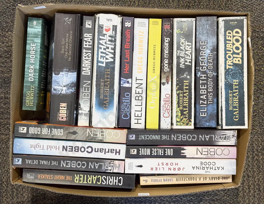 Box of Assorted Modern Paperbacks Image 1++