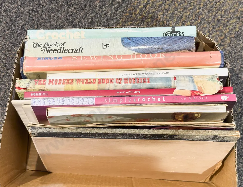 Box Qty of Assorted Needlepoint & Crochet Reference Books Image 1++