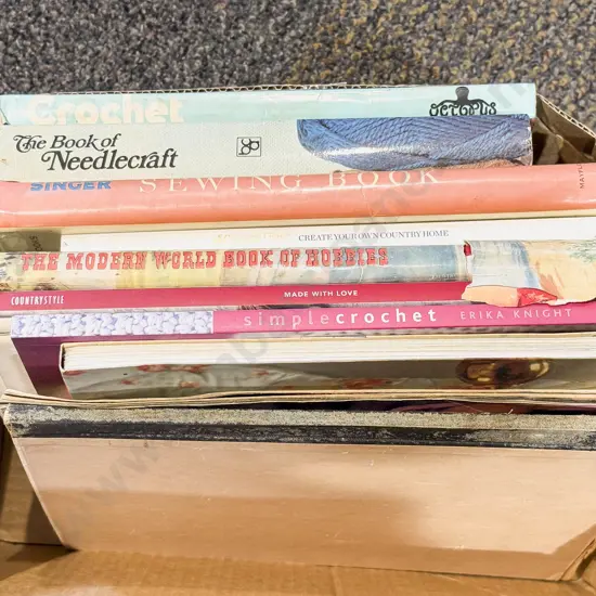 Box Qty of Assorted Needlepoint & Crochet Reference Books