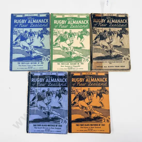 Five Volumes of The Rugby Almanack of New Zealand