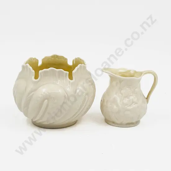 Belleek Vase and Milk Jug