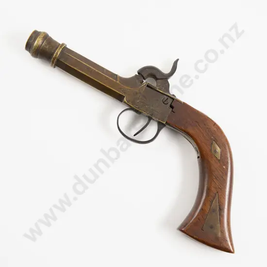 Antique C19th Cannon Barrel Percussion Cap Pistol