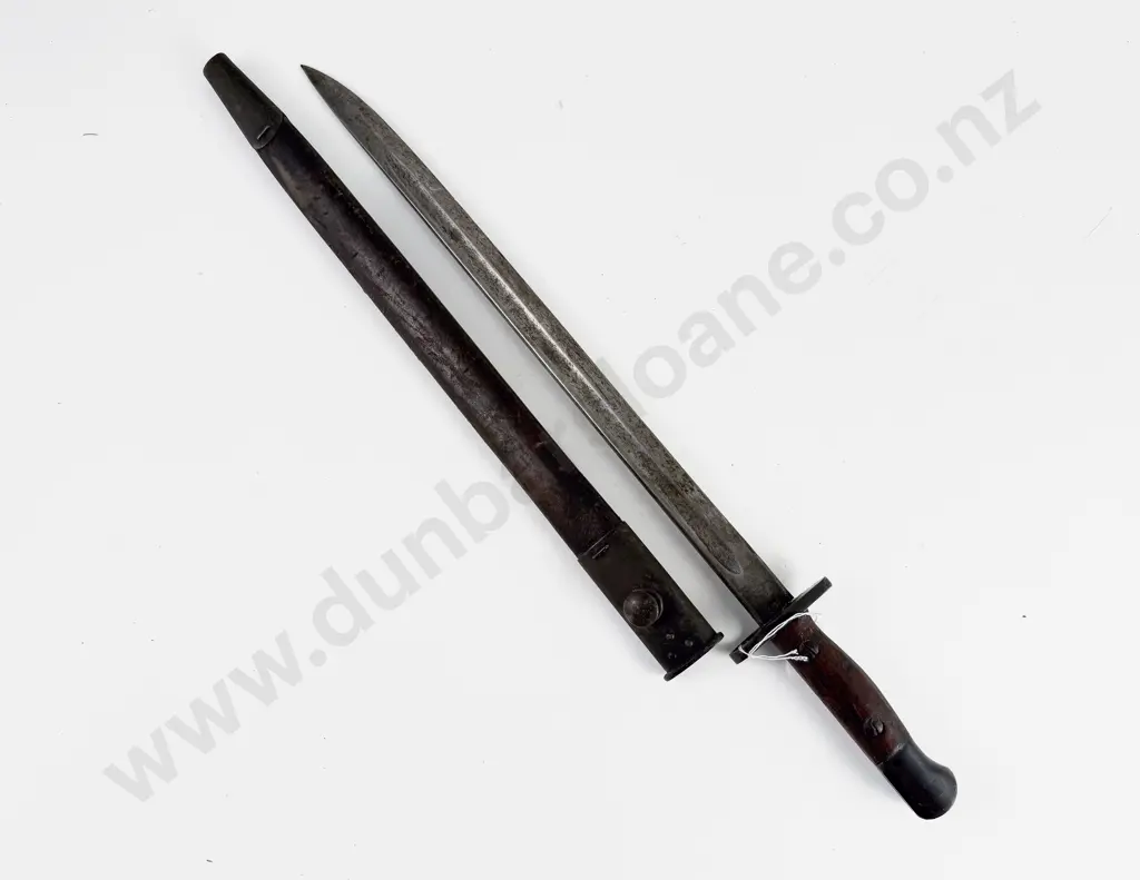C1945 Australian Lithgow Bayonet with various touch marks and scabbard 55cm length Image 1++
