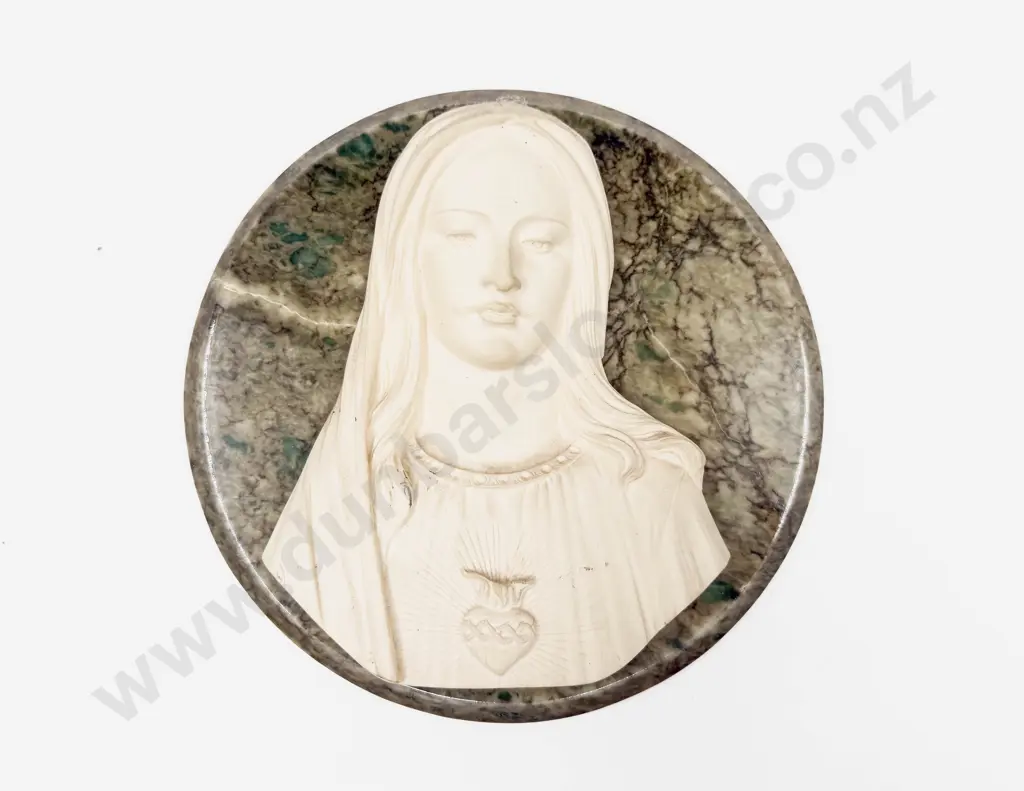 Bust of Madonna on Marble Wall Hanging Base Image 1++