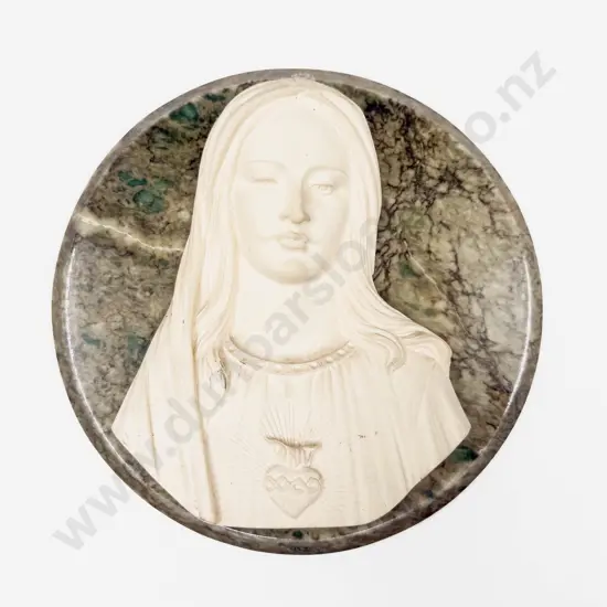 Bust of Madonna on Marble Wall Hanging Base