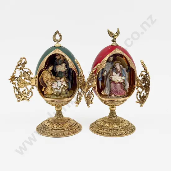 Pair of Decorative Nativity Eggs