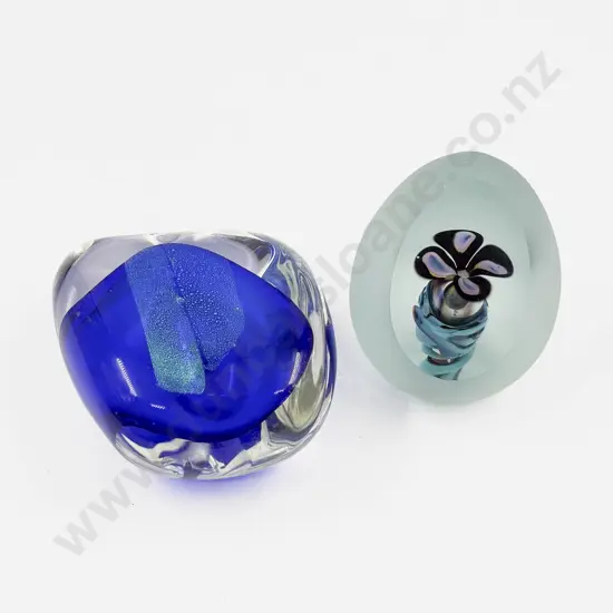 Two NZ Art Glass Paperweights
