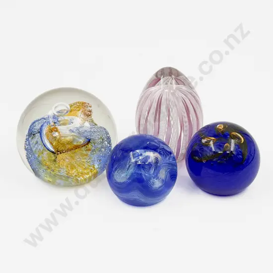 Three Caithness Art Glass Paperweights and Other